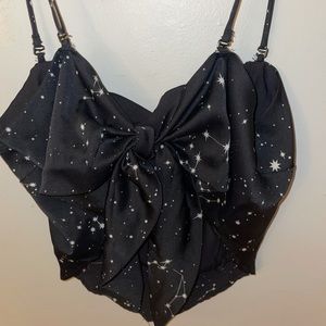 Astrology Silky Crop-Scarf Top. Zodiac Signs